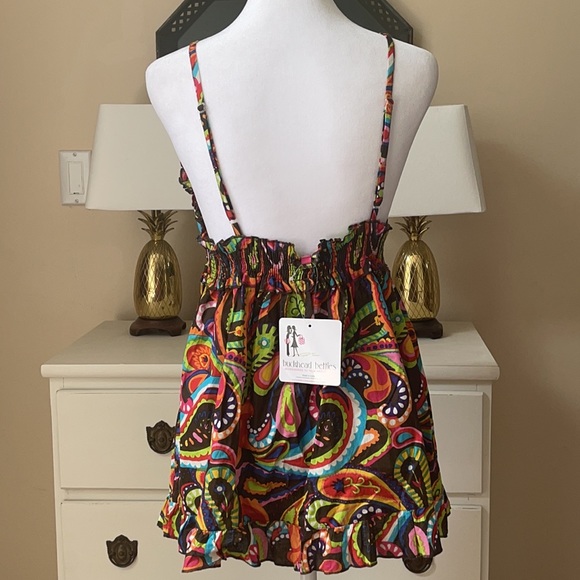 Buckhead Betties Pizazz Paisley Print Cami L Cotton Brown Vibrant Multicolor NWT - Picture 10 of 16